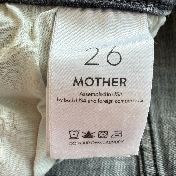 MOTHER The Stunner Ankle Fray 26 Black Button Fly Raw Hem - Picture 9 of 13